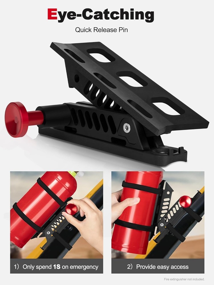 Adjustable Fire Extinguisher Mount, Easy Install on Roll Bar/ Cage Fire Extin...