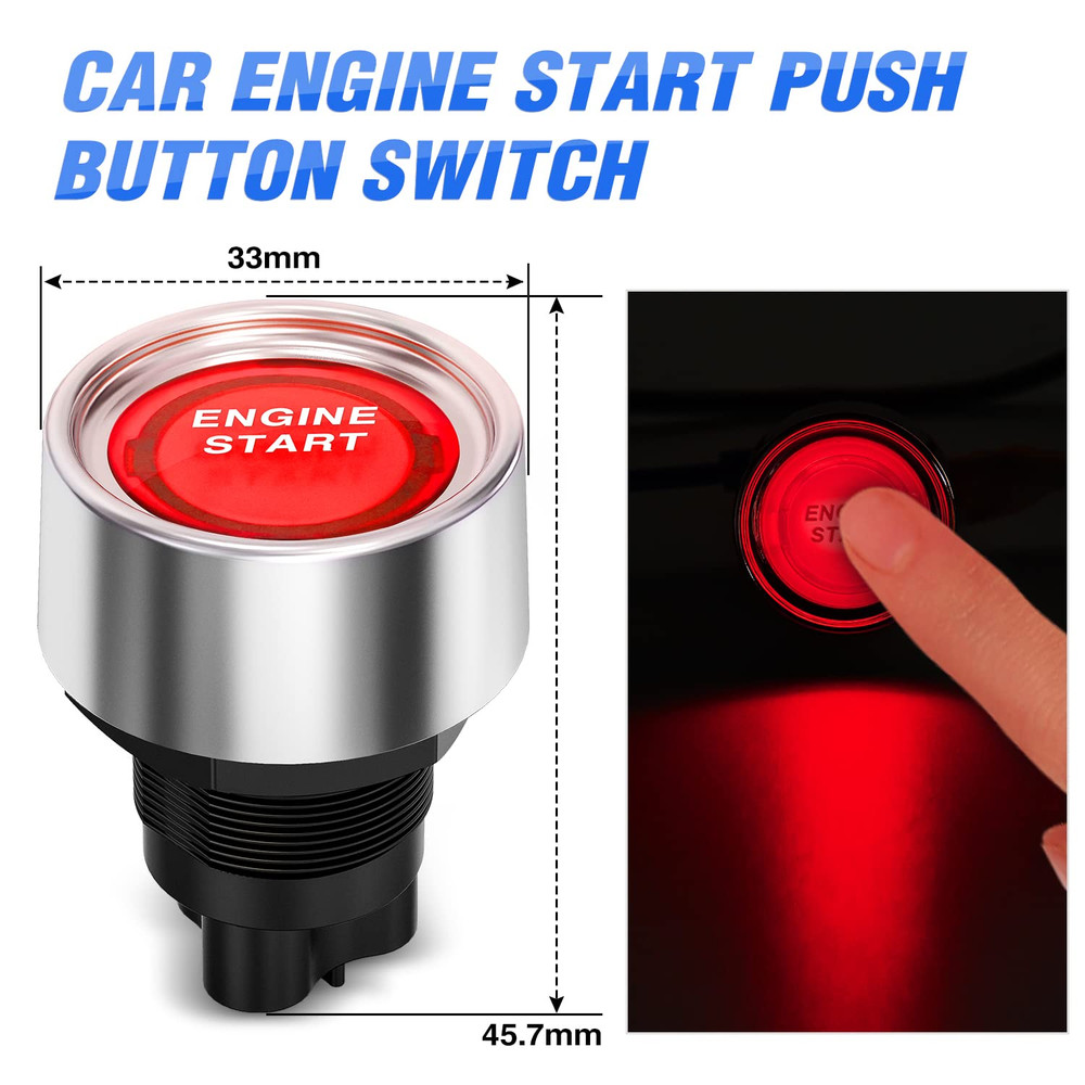 Nilight Ignition Switch Panel 12V 4 in 1 Rocker Switch with Engine Push Button T