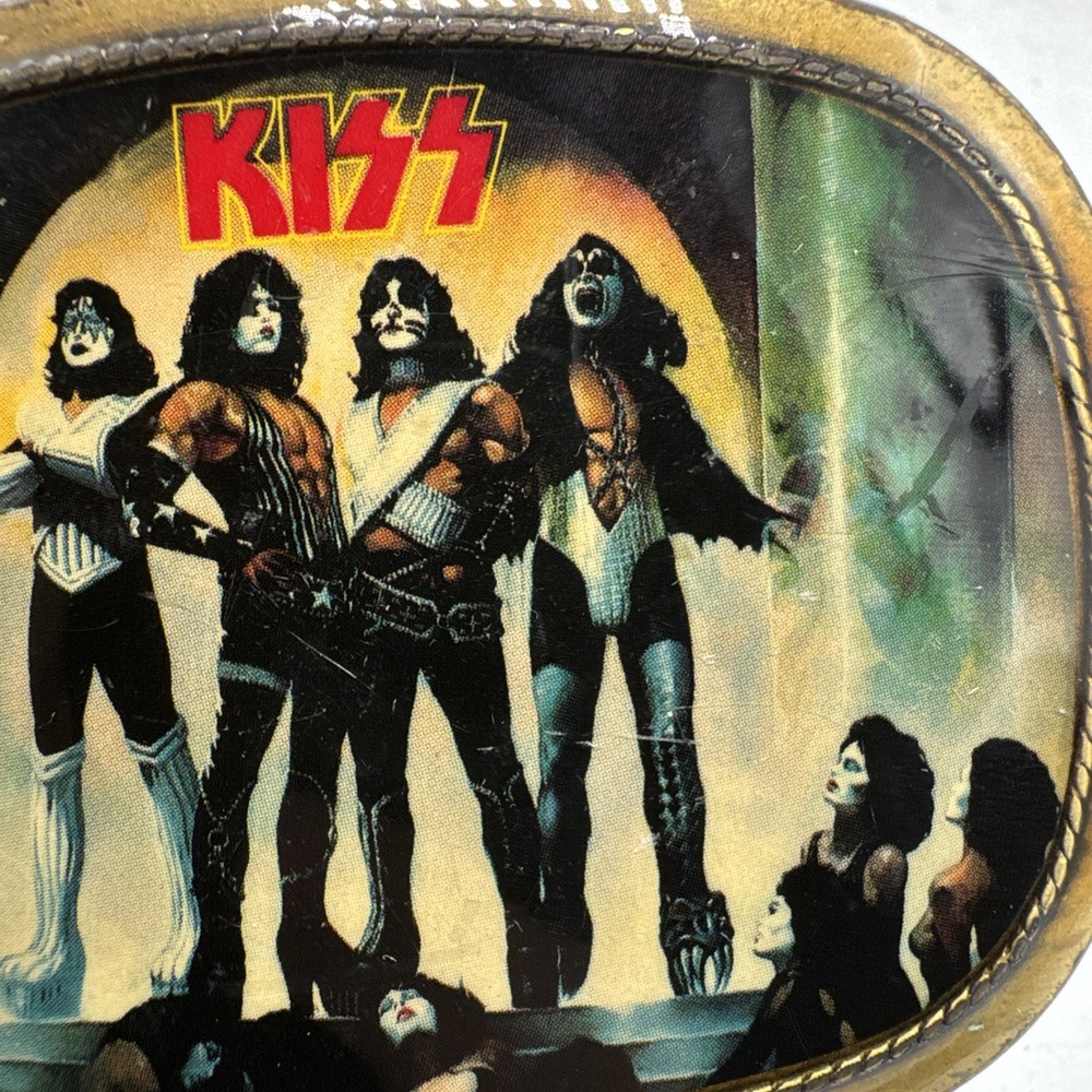 Vintage KISS Belt Buckle Pacifica Love Gun 1977 Ace Gene Paul Peter
