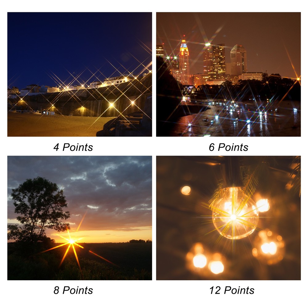 55mm Star Filter, Starburst Filter Camera 4 Points 6 Points 8 Points 12 Points