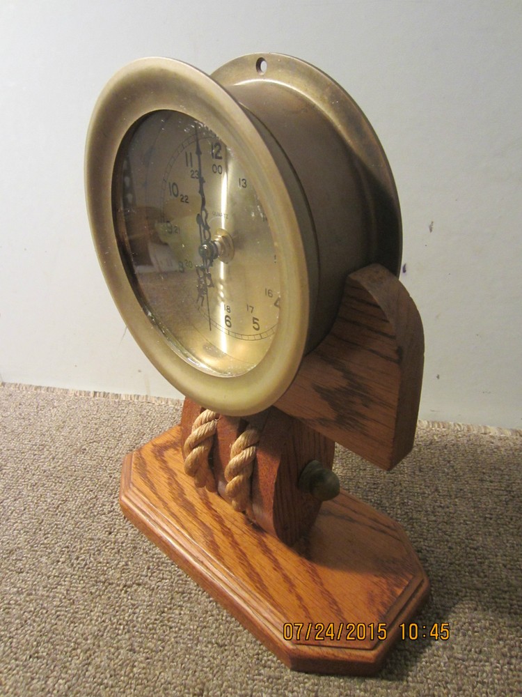 MARITIME, SOLID BRASS, SHIP'S TABLE TOP CLOCK