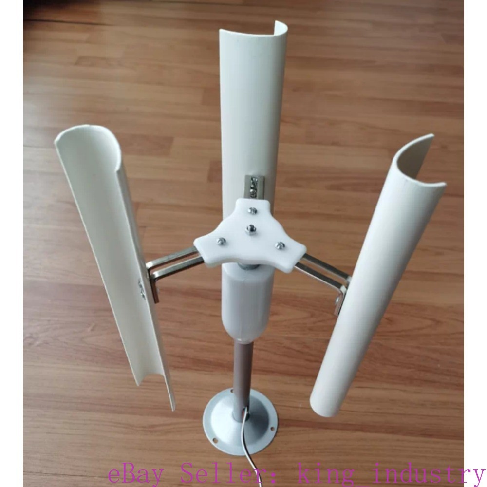 20W 15V Vertical Axis Wind Turbine 3-Blade Model