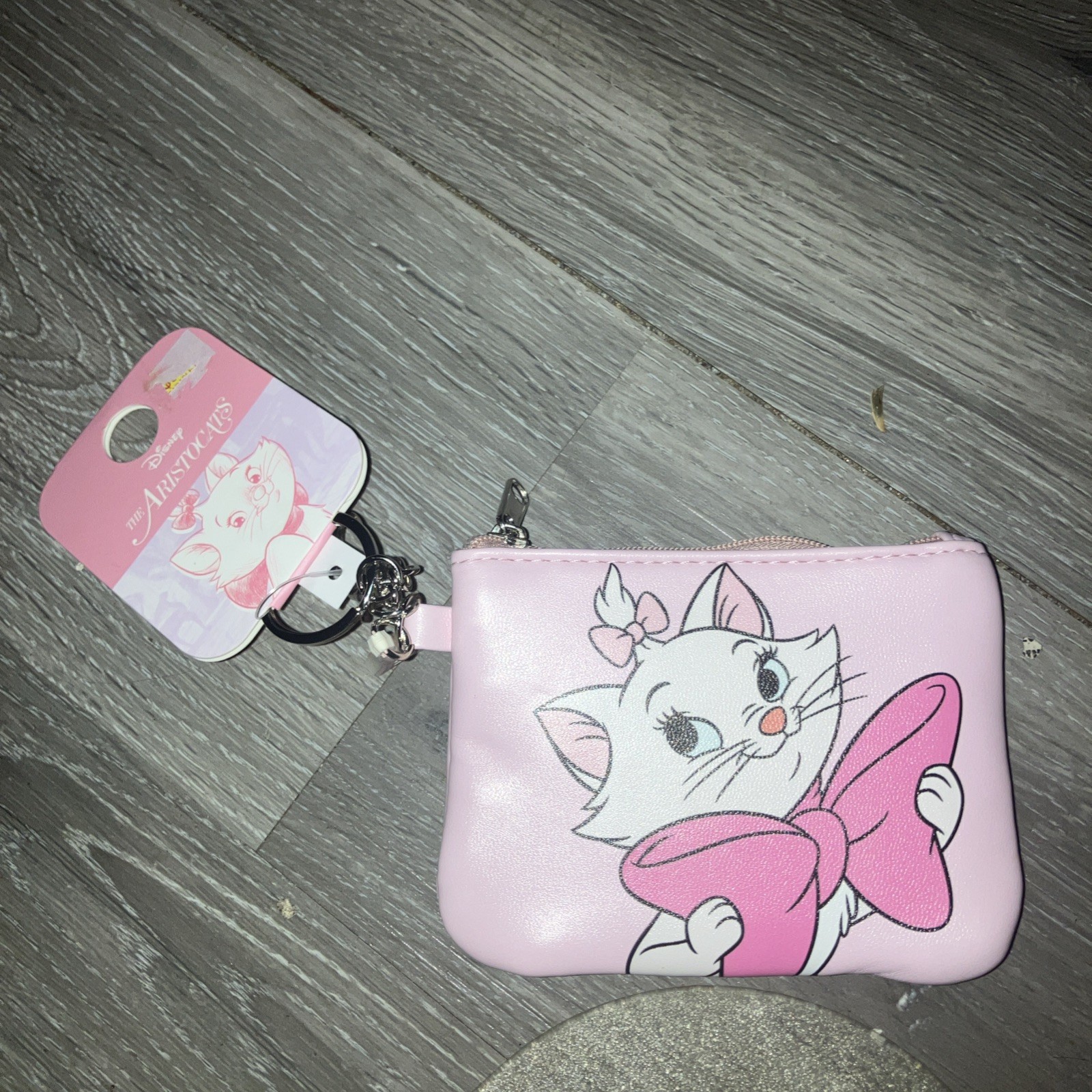 Disney Marie Aristocats Coin Purse with  Zip Pockets  Id Display On Back