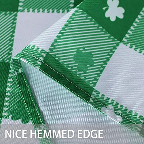 St Patrick's Day Checkered Fabric 84" x 60" (Rectangular) Green and White