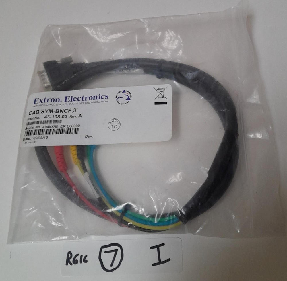 Extron Electronics CAB SYM-BNCF 3' P/N 43-108-03 !  i