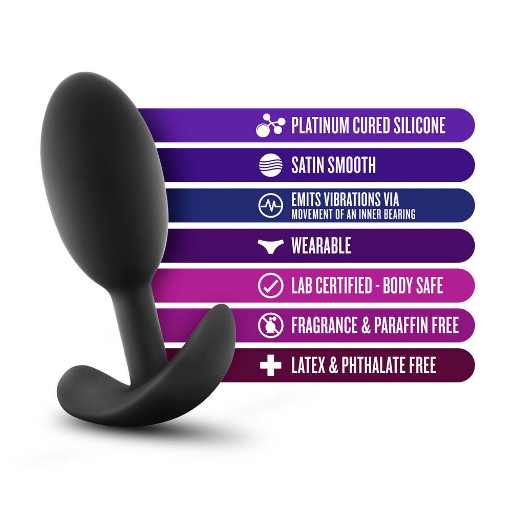 Blush Luxe 4 '' Wearable Vibra Slim Plug Medium - Motion-Activated Butt Plug