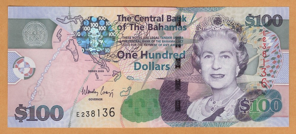Bahamas $100 Dollars UNC Banknotes 2009 P-76a Prefix E
