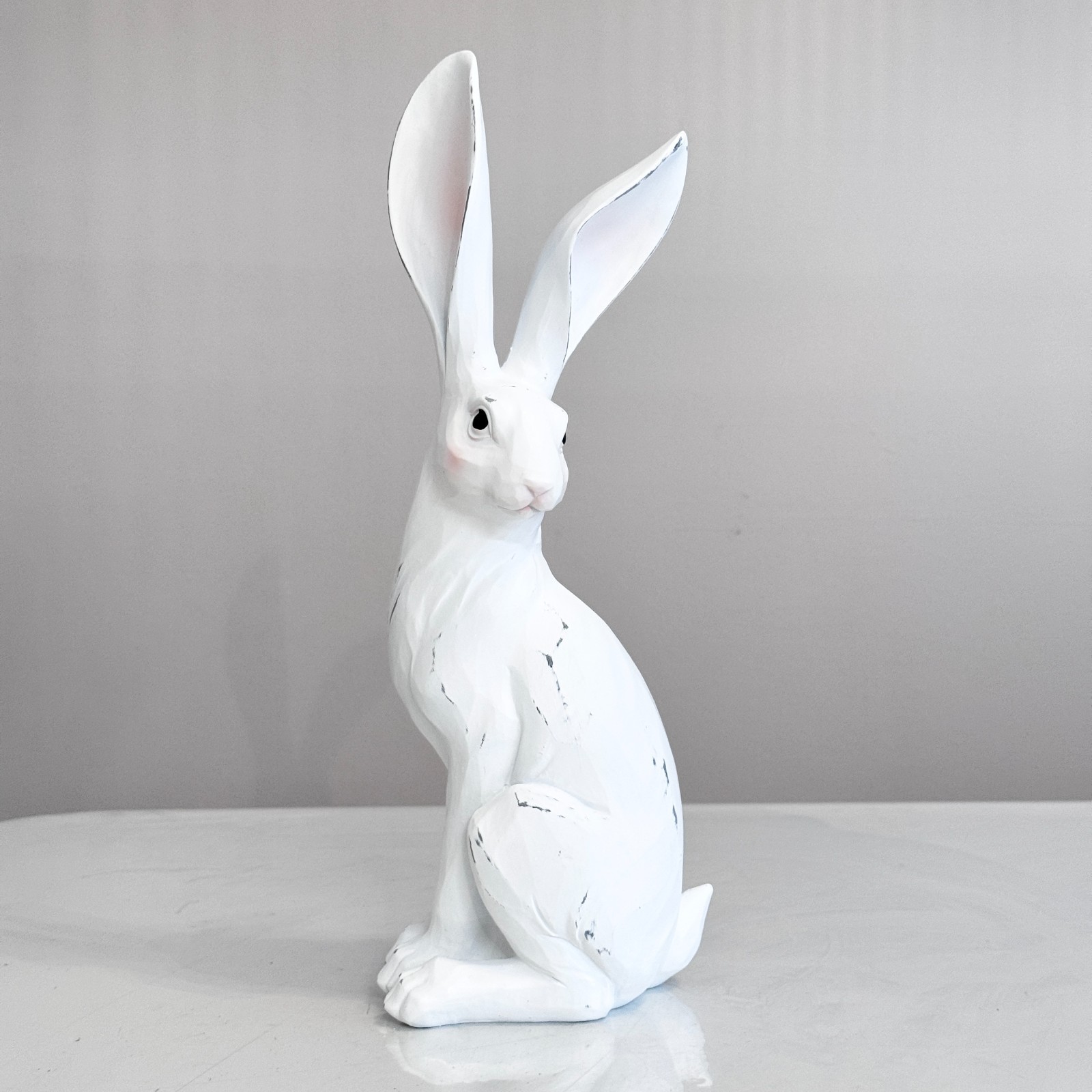 White Ceramic Easter Bunny Figurine Rabbit Statue 14 Inch Farmhouse 1 PCs RANDOM
