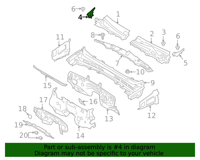 Genuine Ford Cowl Side Panel KB3Z-21018A16-A