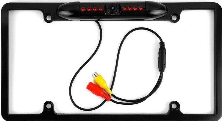 Absolute CAM2100B Black License Plate Backup Camera Front Rear View Reverse