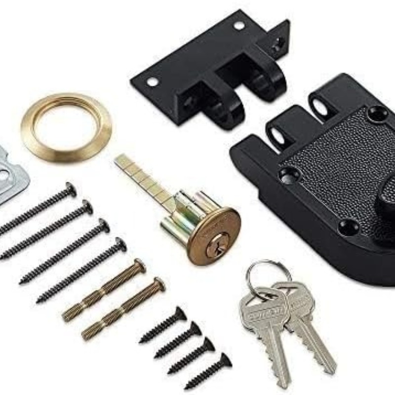 Anti-pry deadbolt (with key, black)