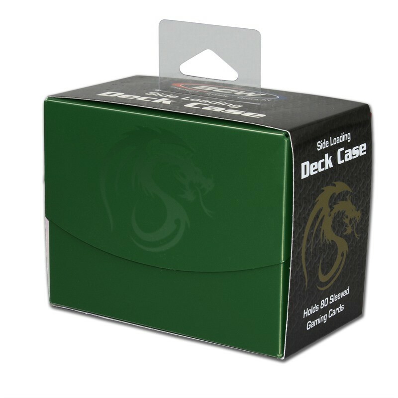 Green Side Loading Gaming Deck Case - Holds 80 Sleeved Gaming cards - Protector