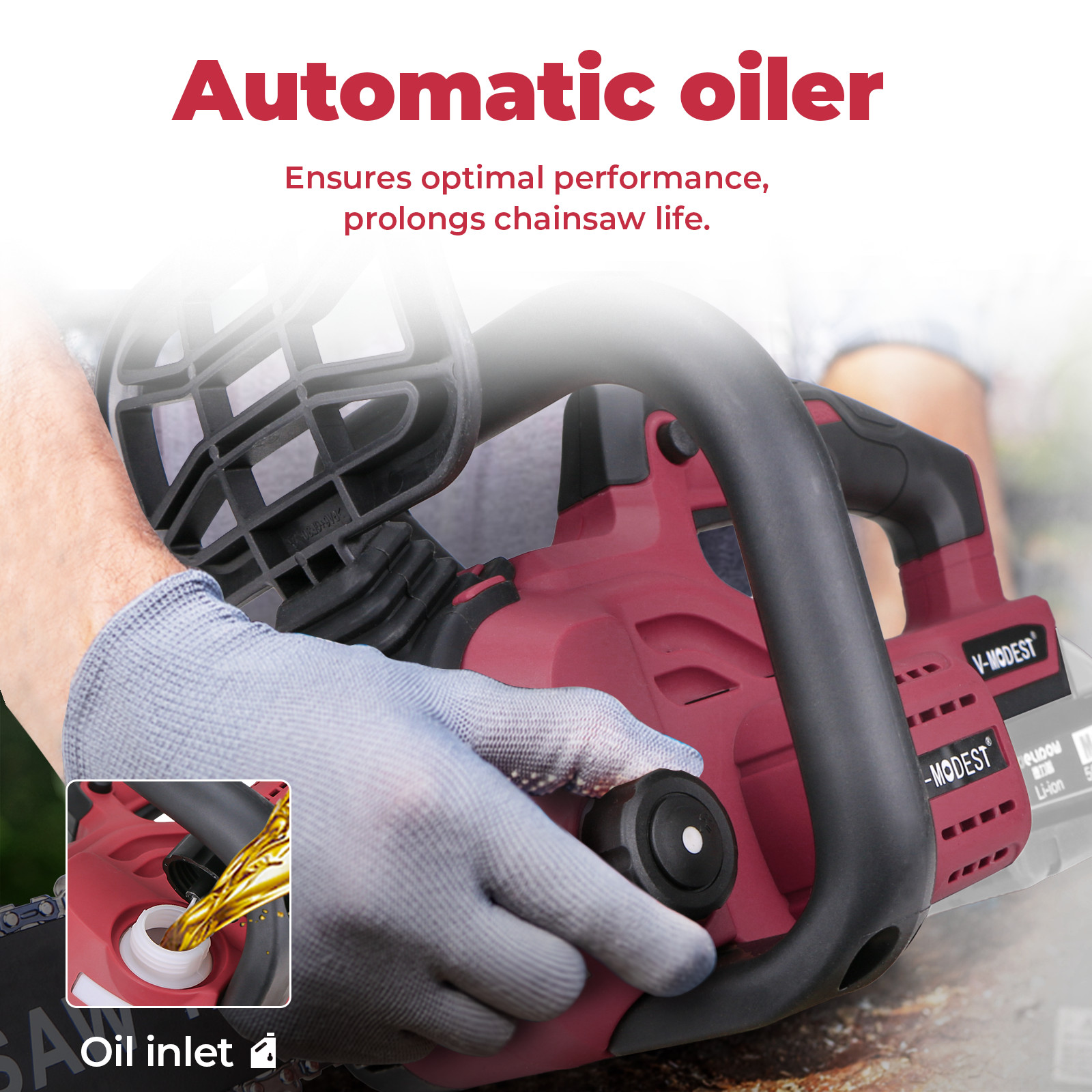 Compatible Milwaukee M18 Fuel 18V Battery Brushless 12 in Cordless Chainsaw