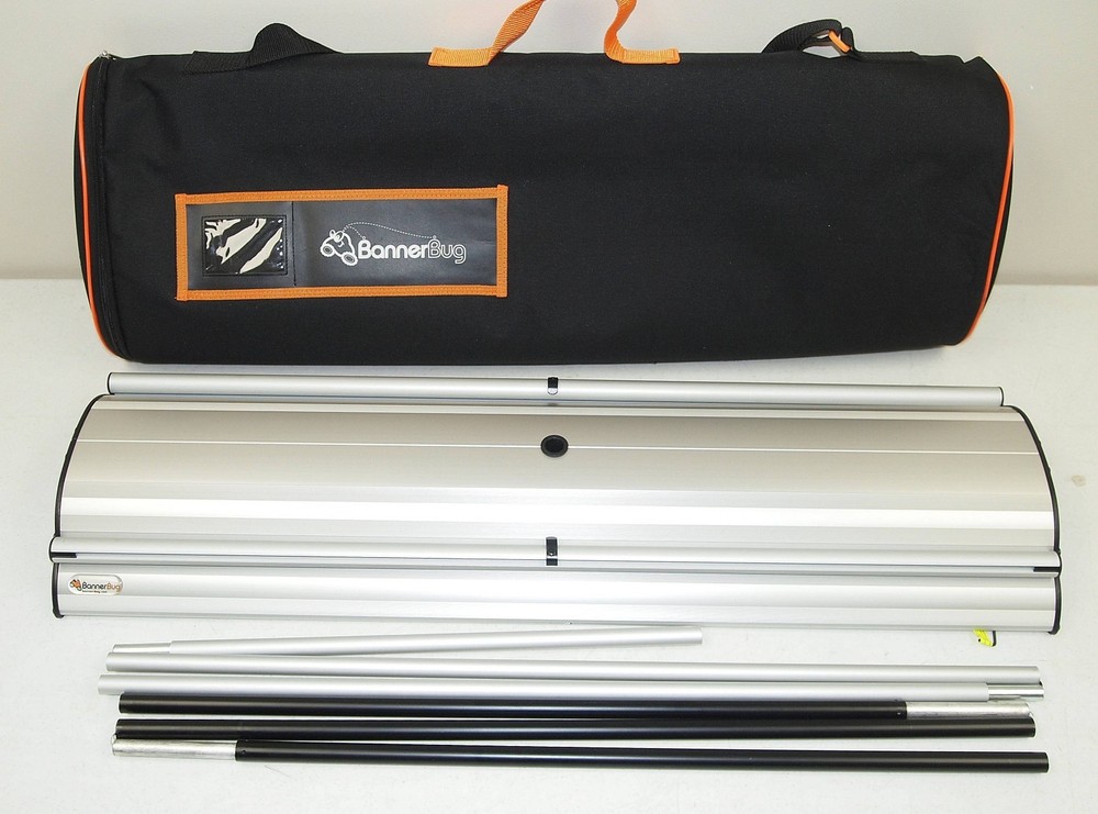 Nice!! BANNERBUG "Roll Up 'Dual Sided' Banner Stand" (Banner Bug) with SOFT CASE