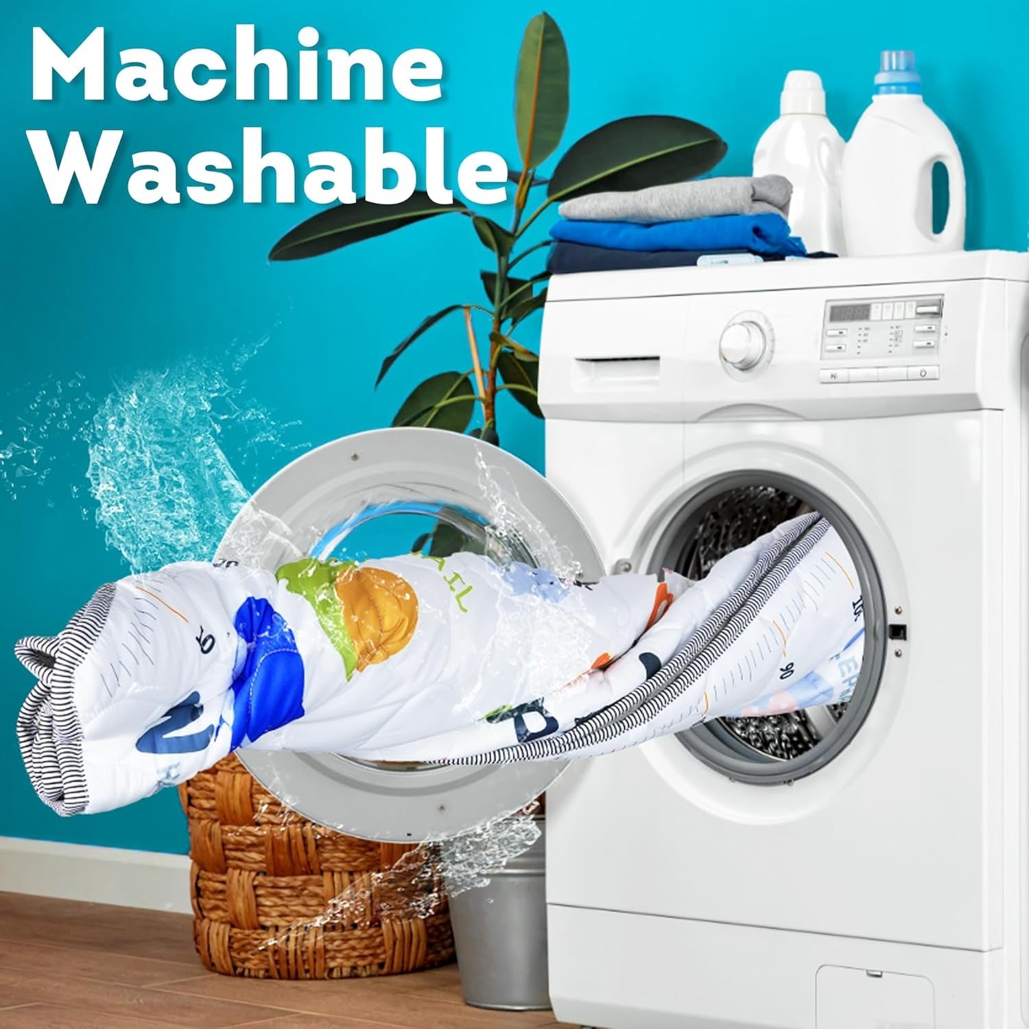 Portable Foldable Baby Play Mat - 50" x 50" Animal Alphabet Crawling Surface