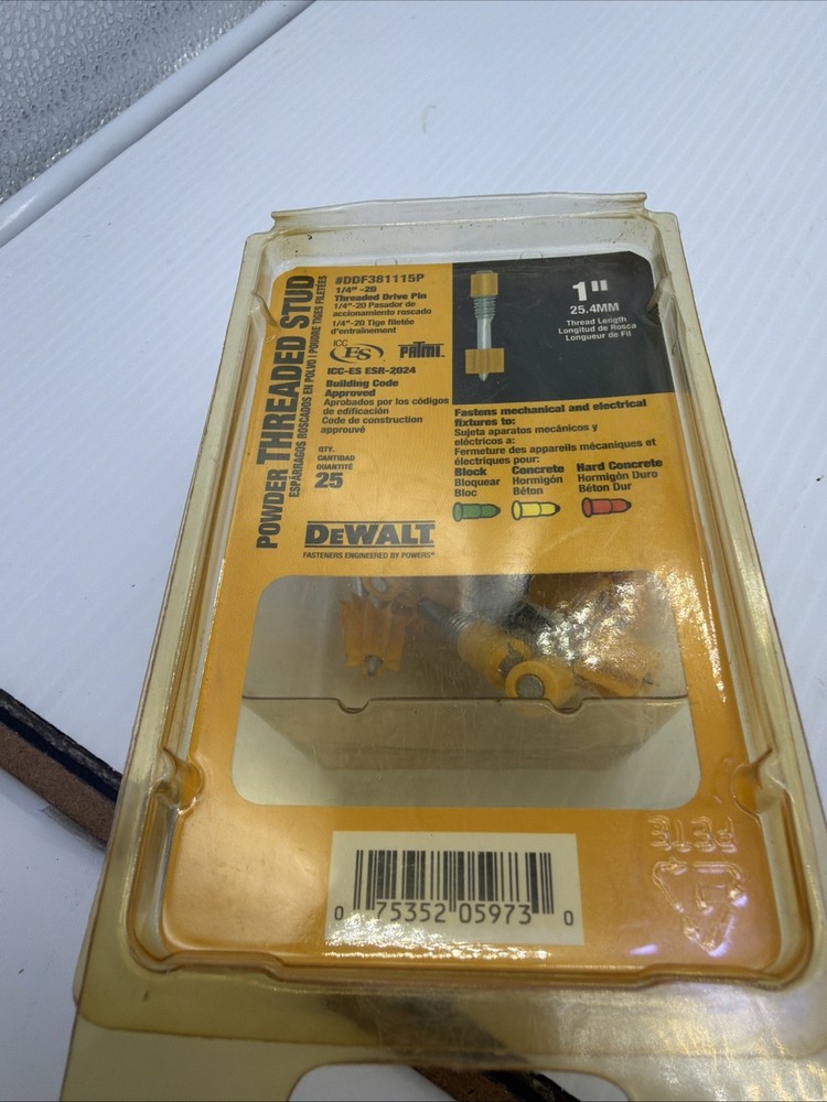 DEWALT 1” Threaded Stud Threaded Drive PIN And 1/2” Drive Pin-25 Each Pack {24}