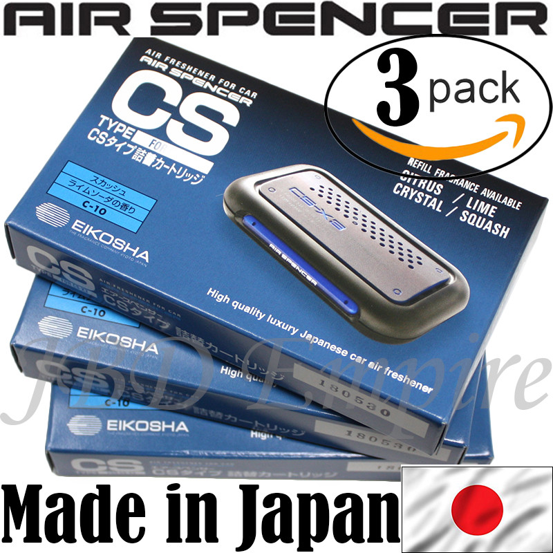 3 PACK JDM CS-X3 REFILL GENUINE EIKOSHA AIR SPENCER SQUASH AIR FRESHENER CSX3