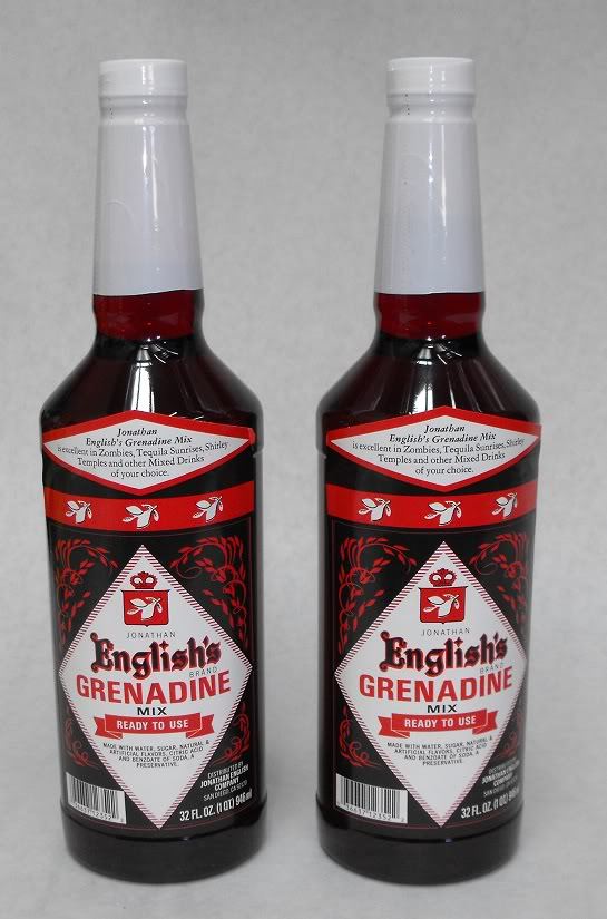 (2x) 32 oz Jonathan English GRENADINE SYRUP Cocktail Mixer  FREE SHIP