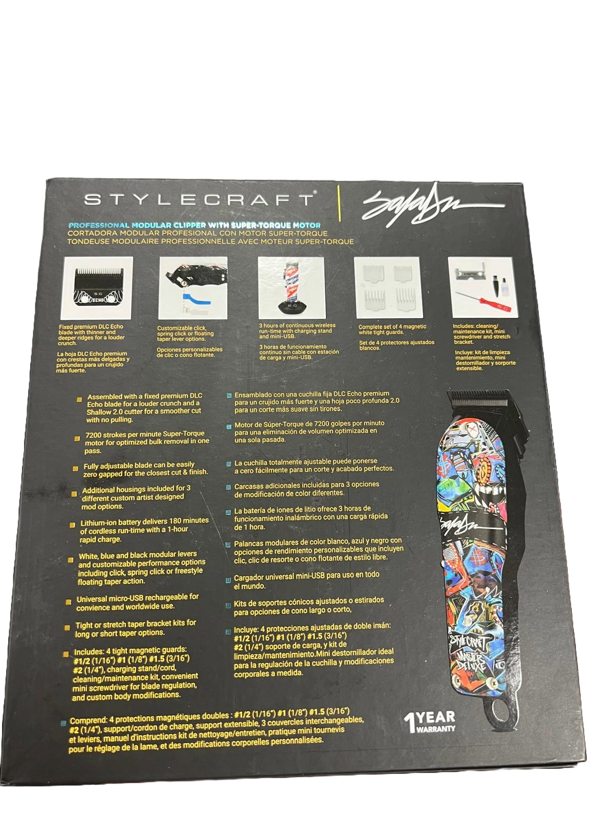 StyleCraft Rebel Limited Professional Super-Torque Cordless Clippers Echo Stand