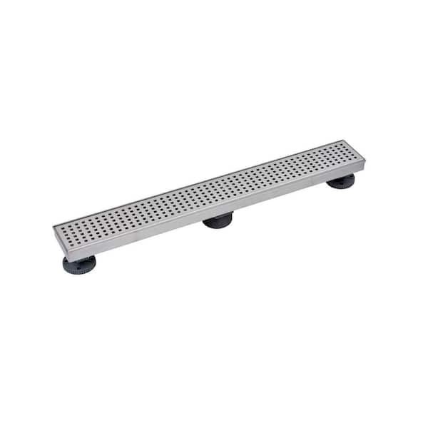 Oatey Designline 24 in Stainless Steel Linear Shower Drain Square Pattern