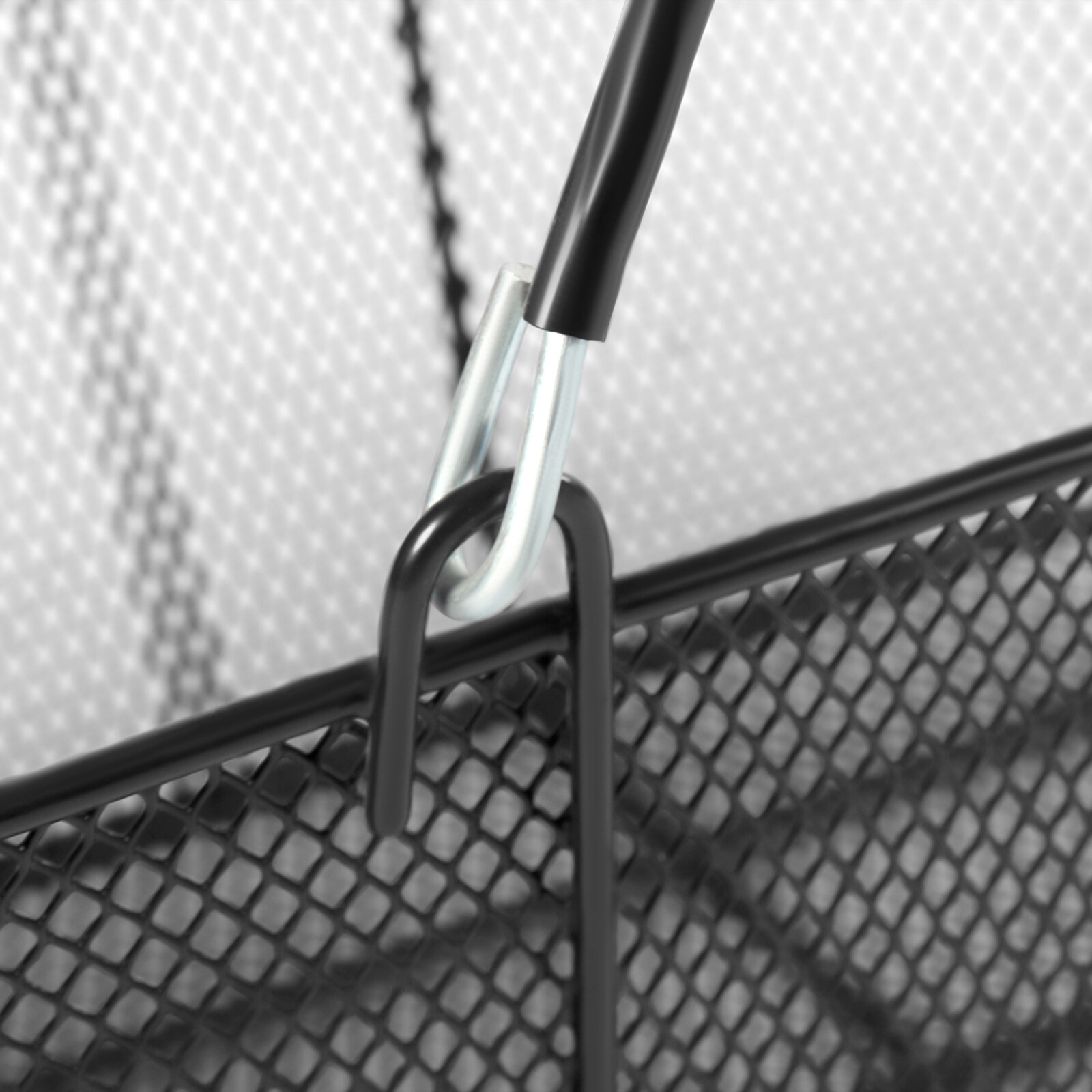 12 Pcs Shopping Baskets With Handles Black Metal Shopping Basket Stackable Iron