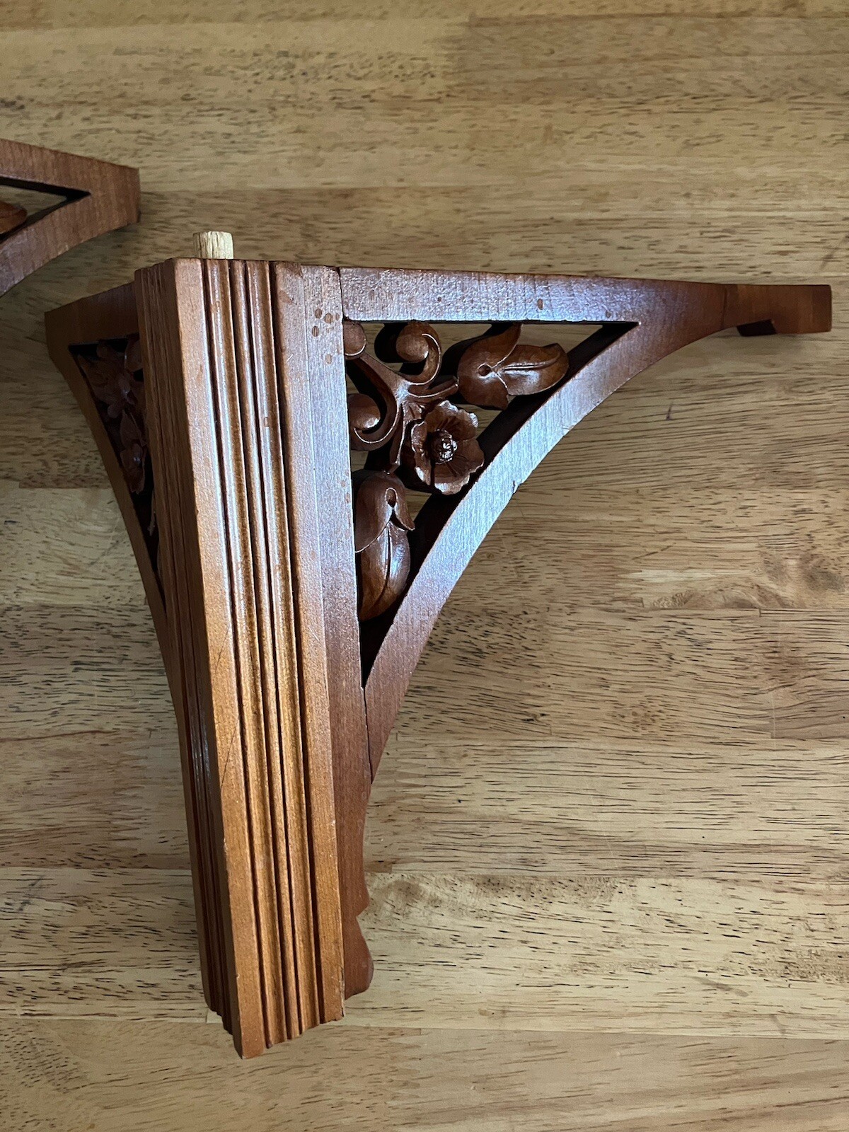 Carved Wooden Bracket Corner Piece Set Victorian Furniture Architectural Salvage