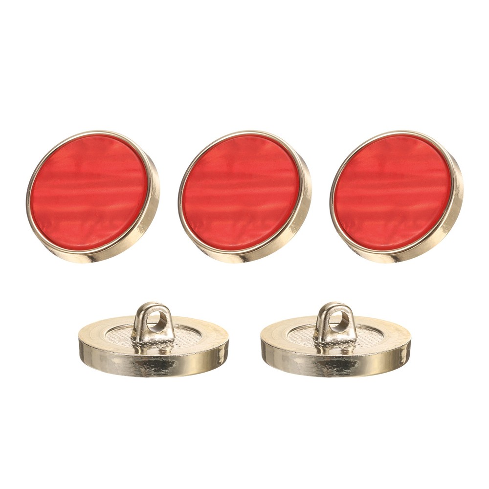5Pcs Round Button, 23mm/0.9" Resin Decorative Pattern Button, Red