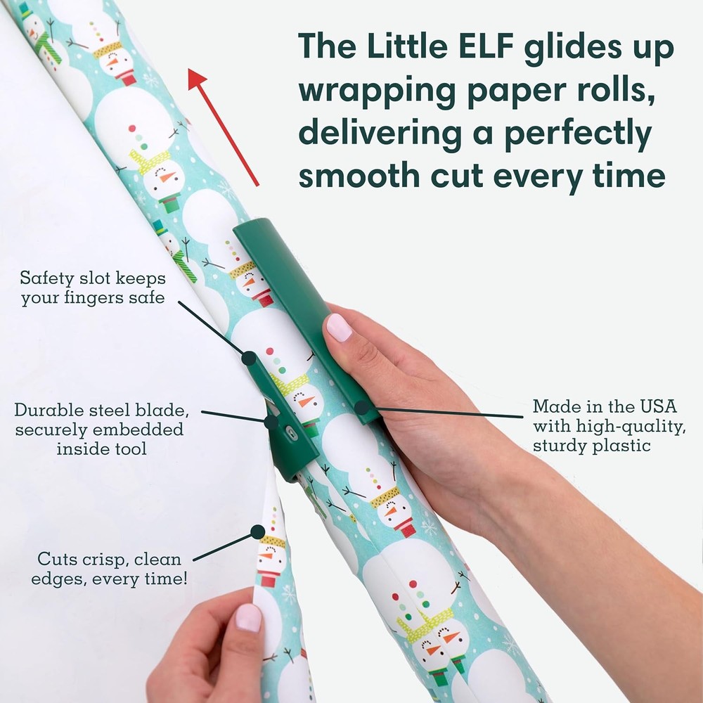 Gift wrap paper roll cutter and holder