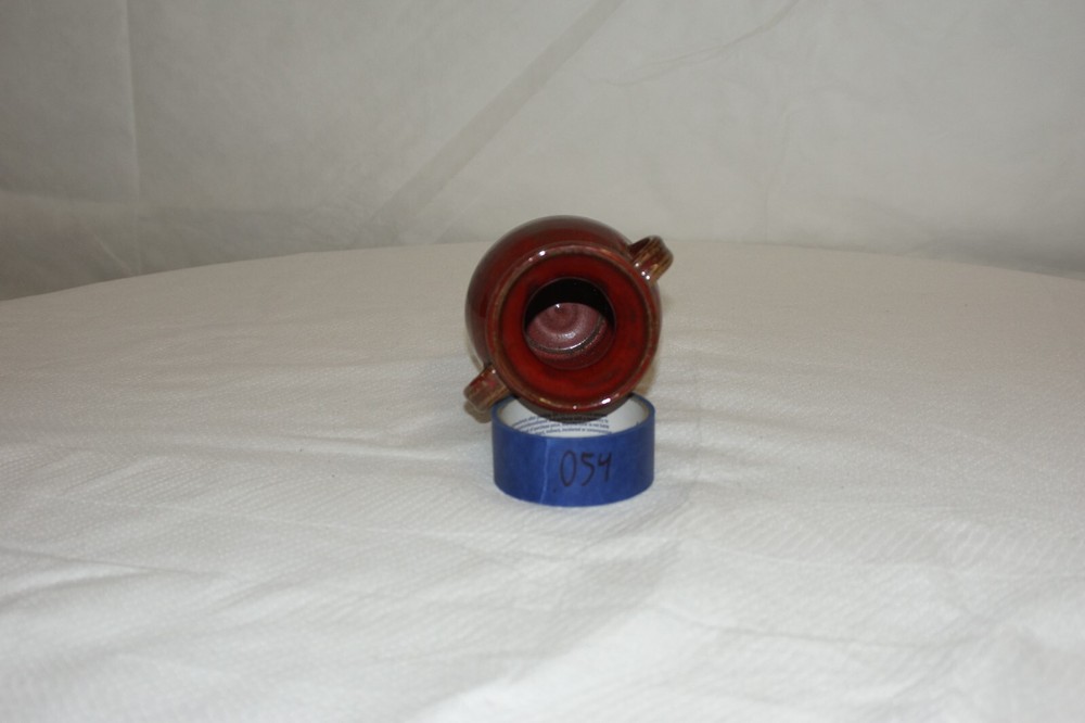 Ruby Red and Brown Two-Handled Vase