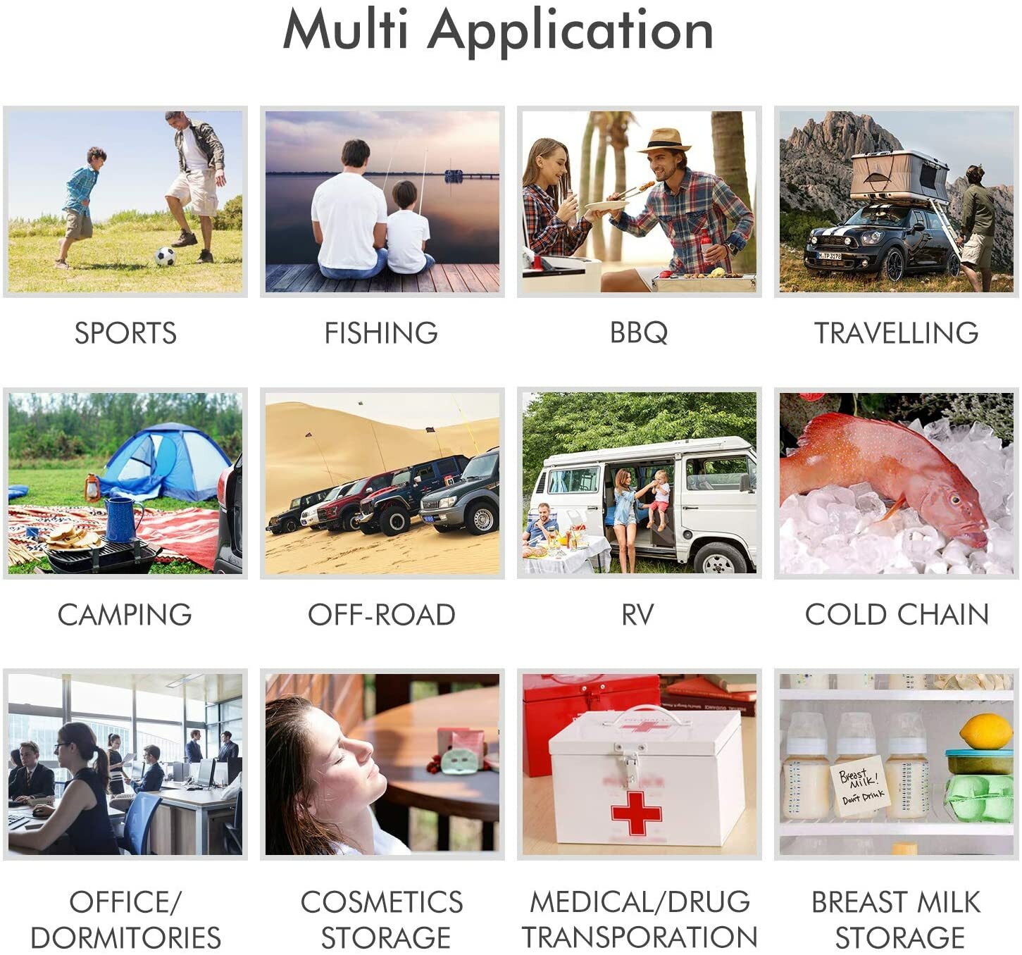 47/63/68/76QT Portable Freezer Fridge Cooler Car Camping Truck Refrigerator