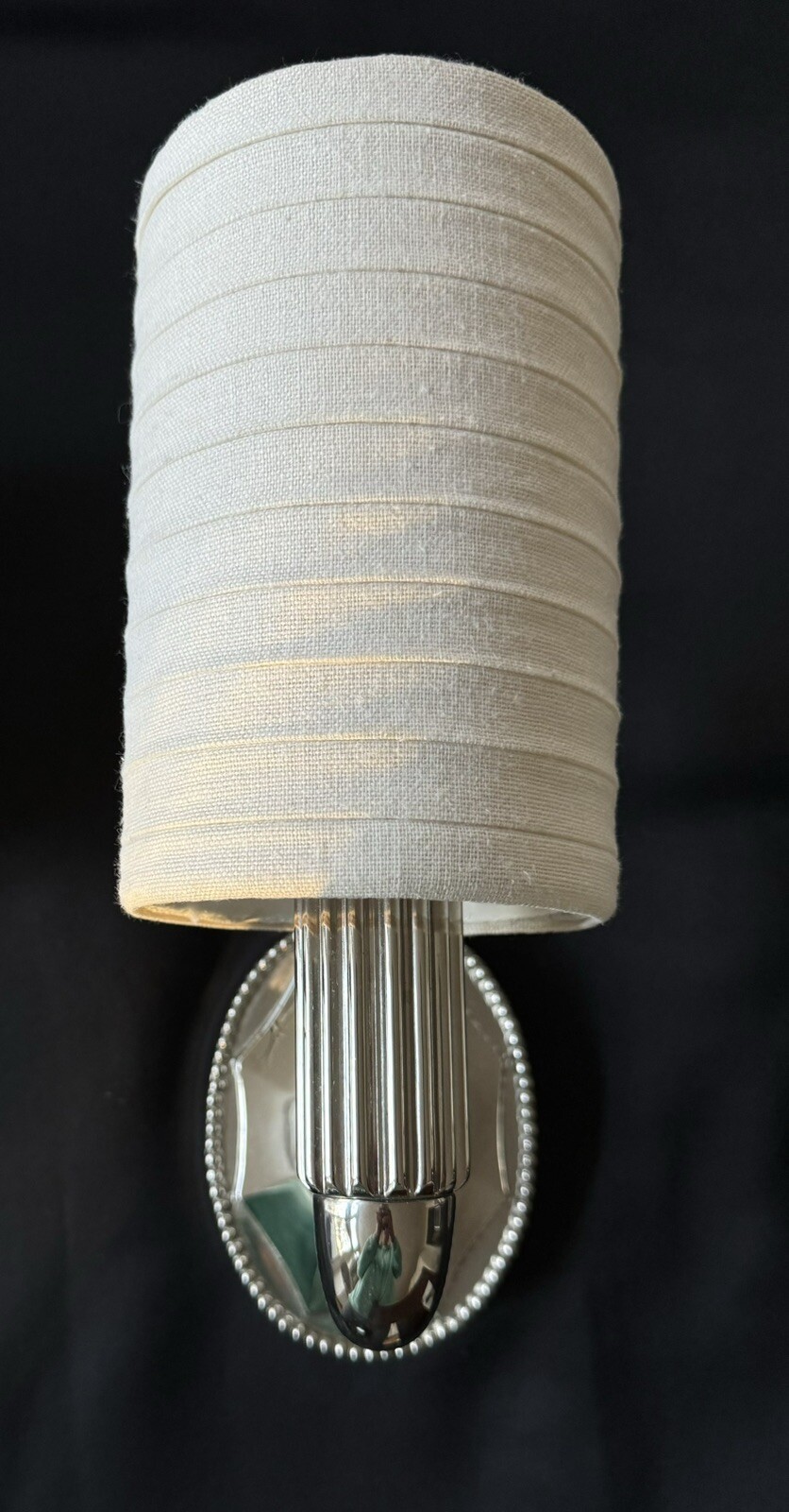 Pair Urban Archaeology Paris Chrome Wall Sconce Sconces White Pleated Shade