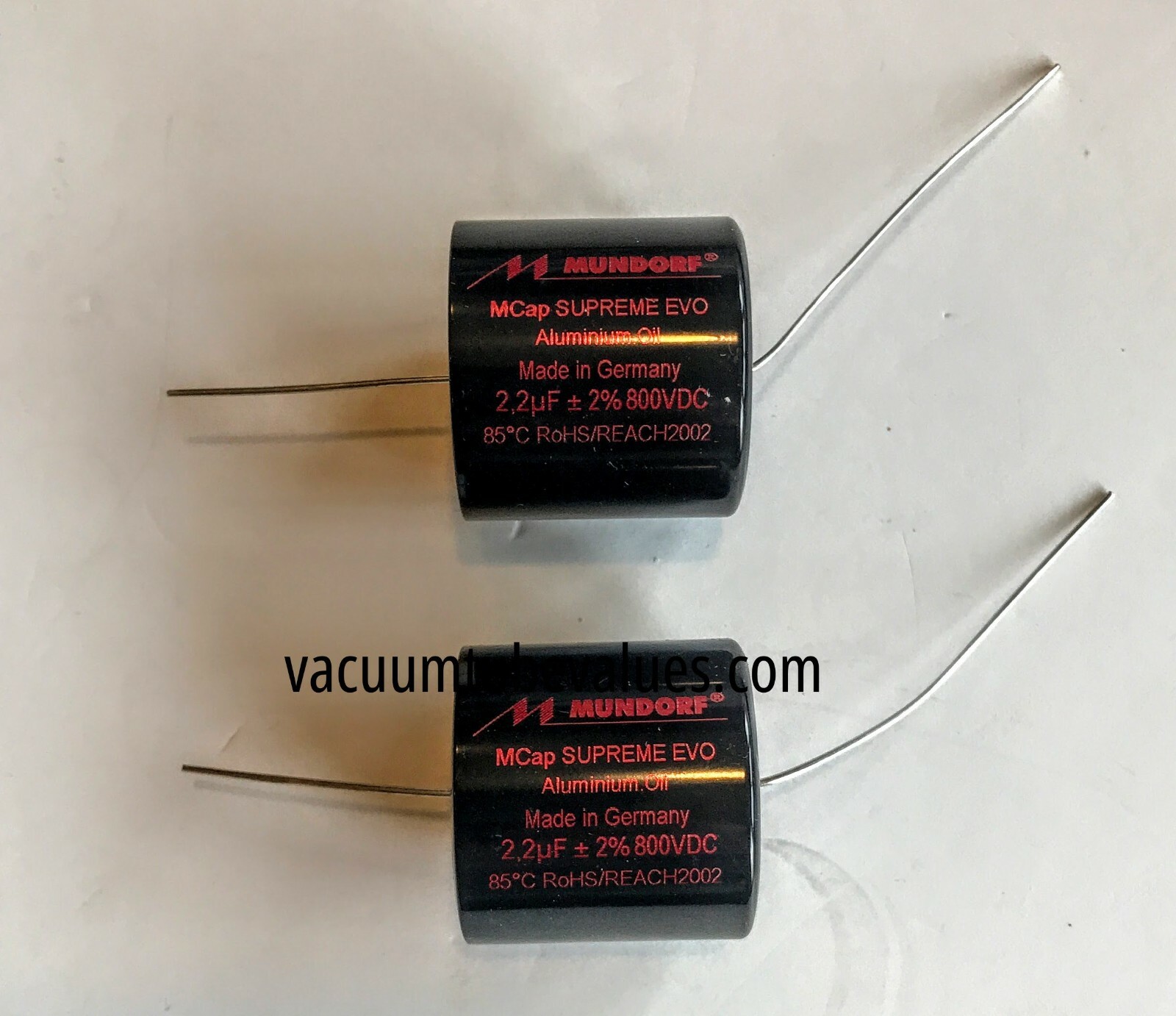 PAIR TWO Mundorf MCap 1000 VDC SUPREME EVO Alum Oil Capacitor 2.2uf 2.2 uf