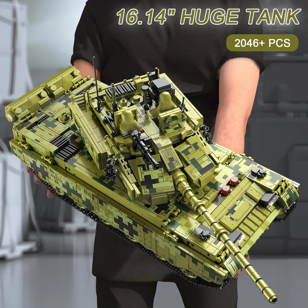 Tank Building Set Model Construction Engineering Rotatable Birthday Gift for Kid