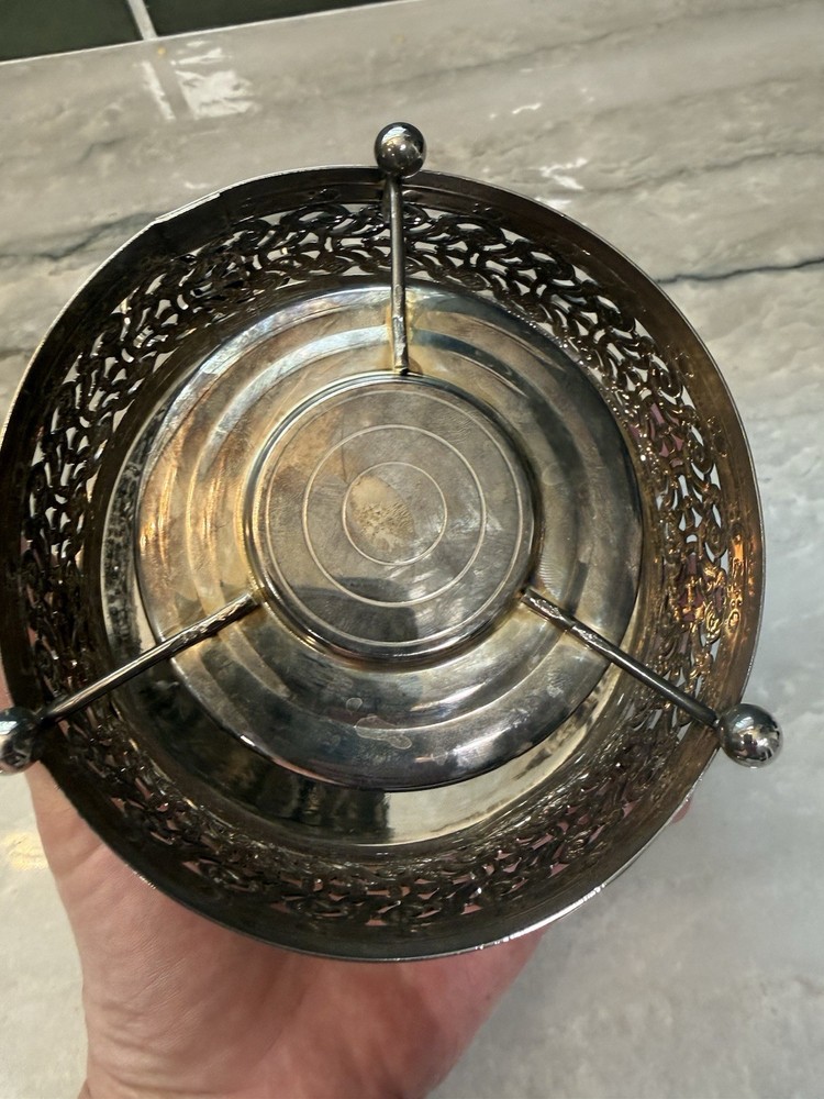 Vintage Art Deco Silver plated tea light Candle Holder