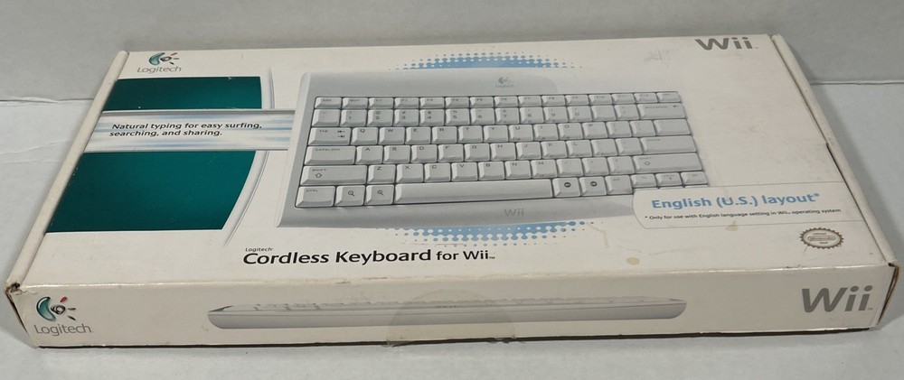Nintendo Wii Logitech Cordless Wireless Keyboard