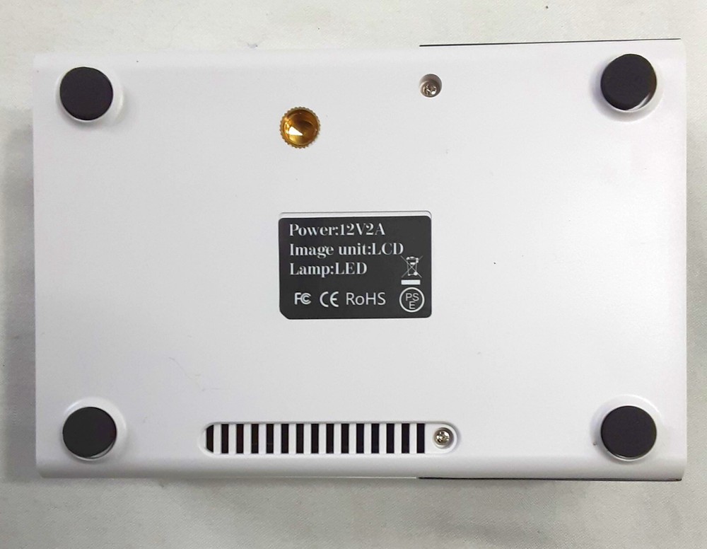 New, White/Gray LED Projector High Resolution 1080p w/Remote (Bundle)