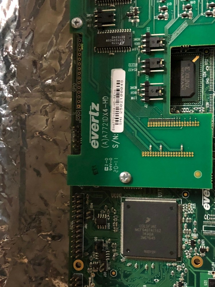 Evertz 7721DE4-HD+GPI HD/SD-SDI Quad Data Embedder Card w/ Backplane