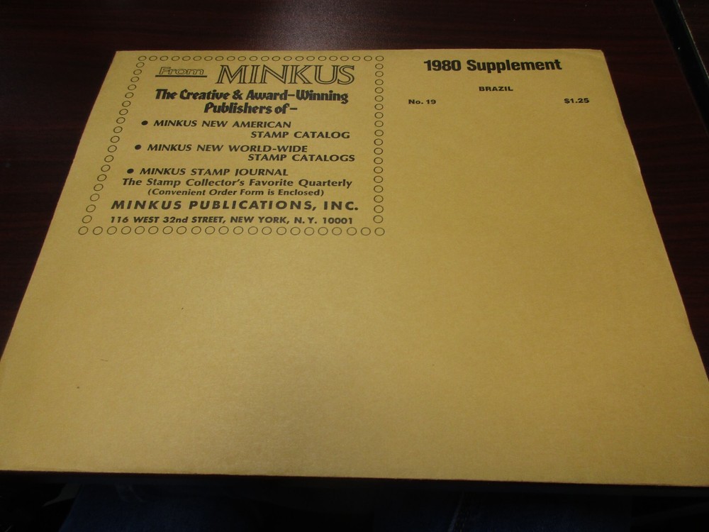"MINKU" STAMP ALBUM  1980  SUPPLEMENT  BRAZIL   W/FREE SHP.