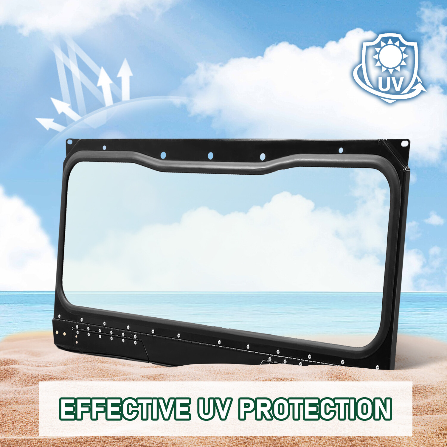 UTV Folding Front Glass Windshield For POLARIS GENERAL 1000/ 4 1000/ XP 4