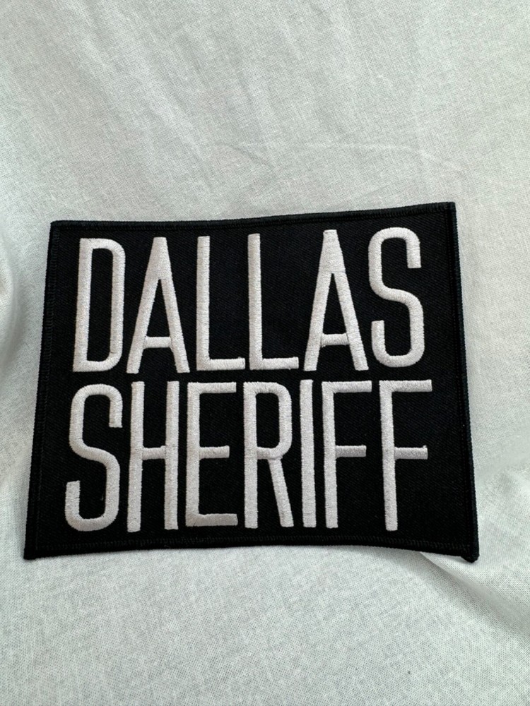 Dallas Sheriff Large Patch Black White Letters 6"x4.25"