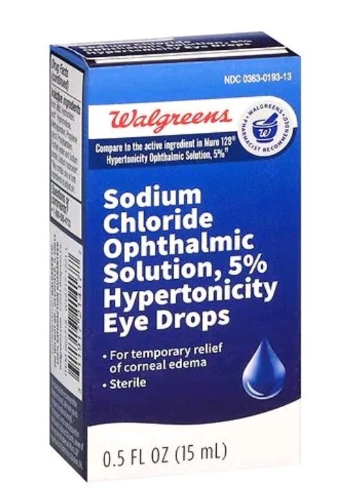 Walgreens Sodium Chloride Ophthalmic Solution, 5% Hypertonicity Eye Drops-0.5 oz