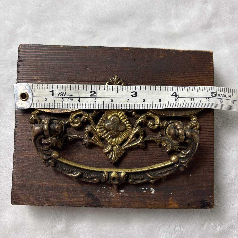Pair Antique Victorian Ornate Brass Drawer Pulls Handles Rococo Hardware