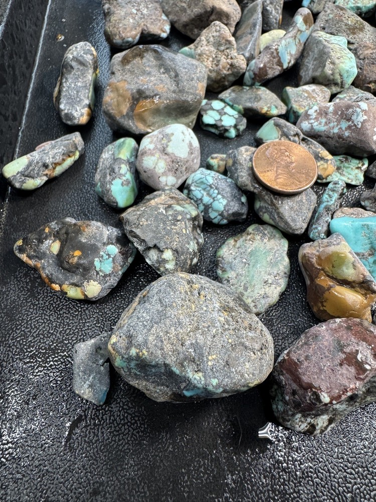 One Pound stabilized Turquoise small nuggets assorted mine free shipping