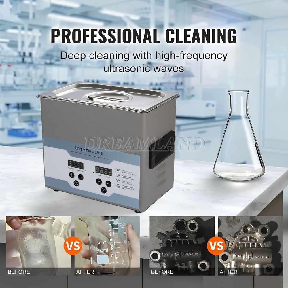 3.2L Ultrasonic Cleaner with Timer Heating Machine Digital Sonic Cleaner
