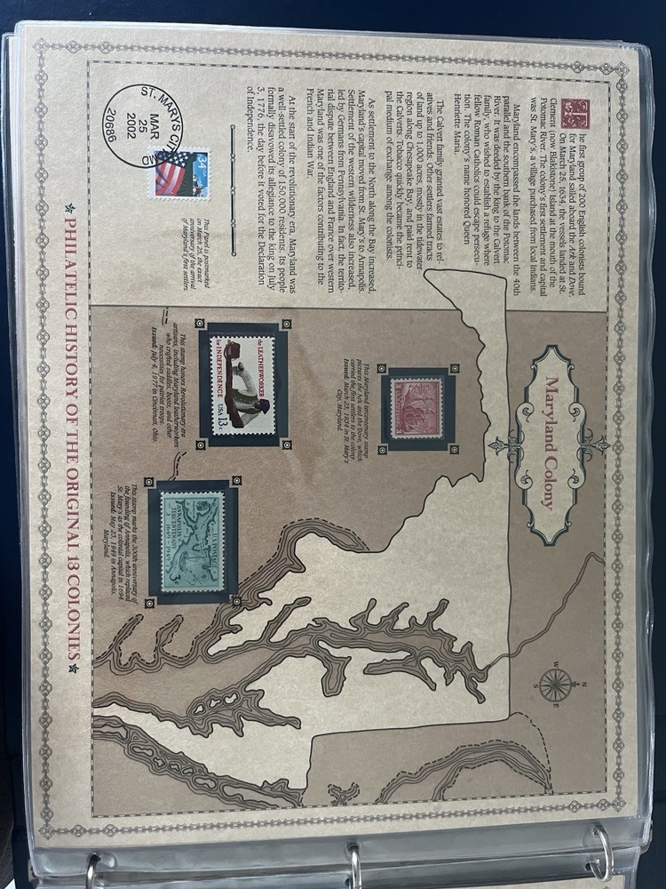 Philatelic History of The Original 13 Colonies - Stamp Book