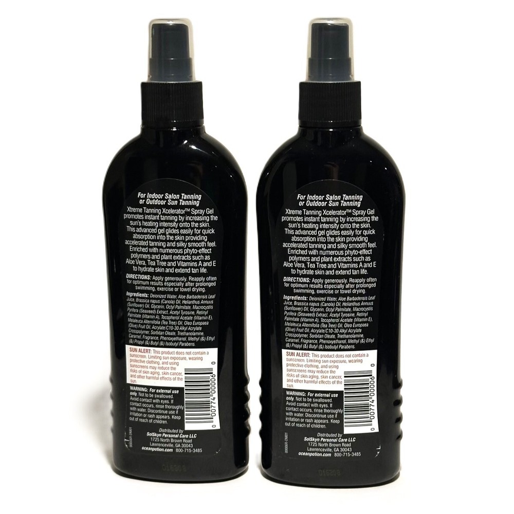 2 Pack Ocean Potion Xtreme Tanning Xcelerator Spray Instant Bronzer 8.5 oz