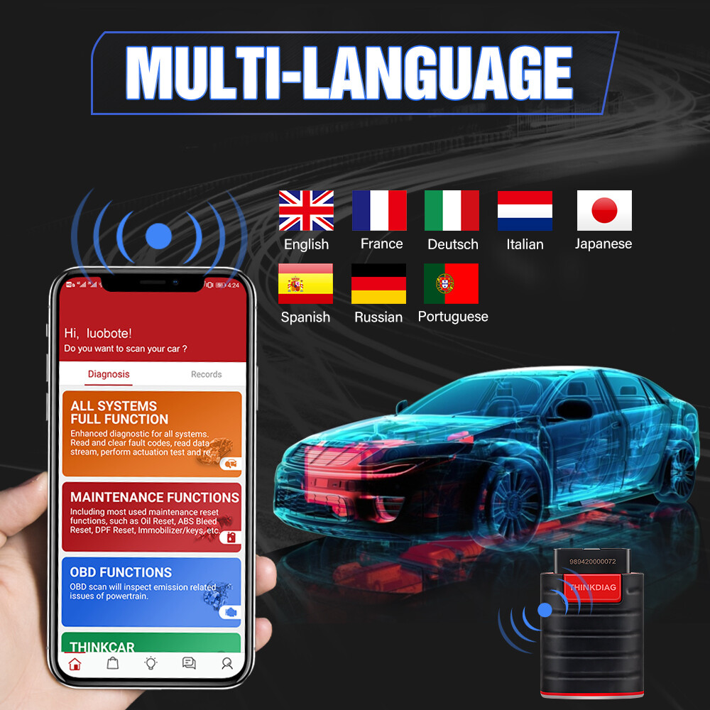 THINKCAR Thinkdiag Bidirectional Full Software Free OBD2 Scanner Diagnostic Tool