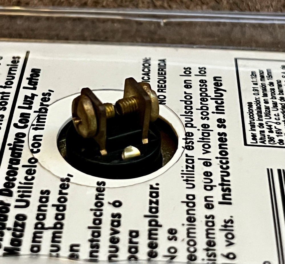 Heath / Zenith Lighted Wired Push Button Solid Brass Doorbell 865 l👀k