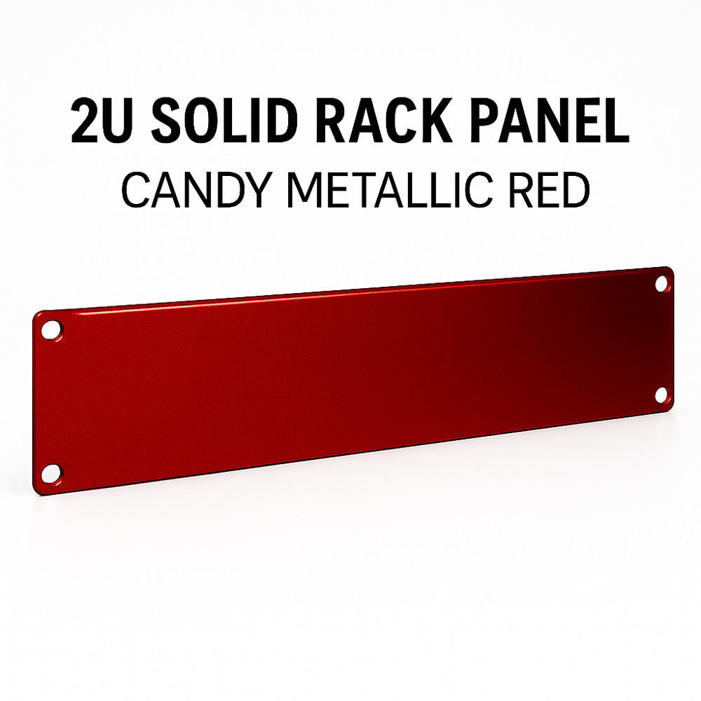 Candy Cherry 2U Rack Panel – 19” Solid Steel Faceplate – Custom Finishes!