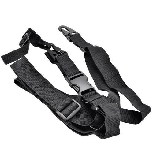 3-Point Tactical Rifle Sling Adjustable Strap Quick-Release for Heavy-Duty Black